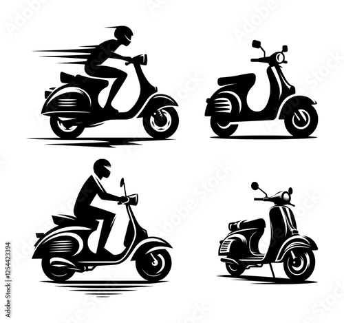 vector set of scooter motorcycle (artwork 1)