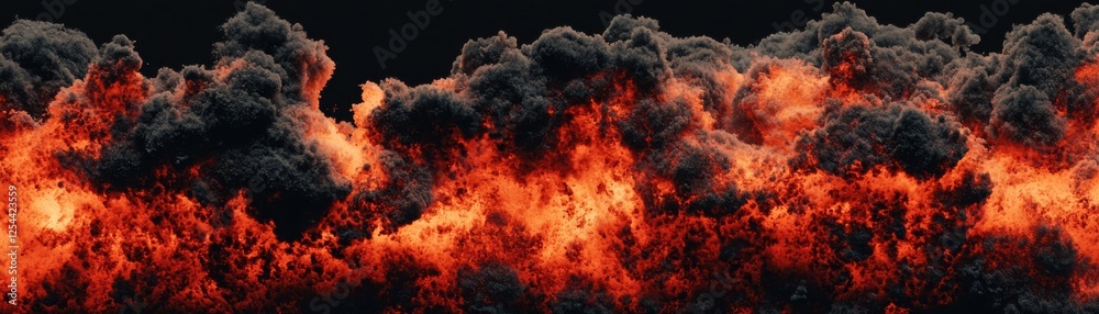 Dramatic fiery clouds with smoke creating an intense atmosphere. Dramatic fiery clouds with smoke creating an intense atmosphere.