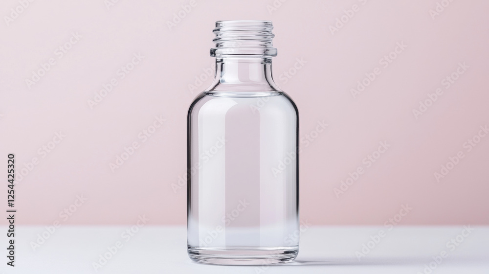 Clear glass bottle with no label, ideal for serum or liquid storage. Elegant design enhances product presentation. Perfect for cosmetics or essential oils Clear glass bottle with no label, ideal for serum or liquid storage. Elegant design enhances product presentation. Perfect for cosmetics or essential oils