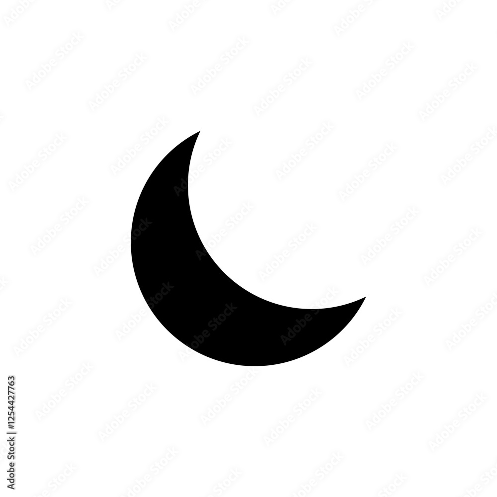 Crescent, moon, night icon.vector flat black simple trendy style illustration for web and app..eps Crescent, moon, night icon.vector flat black simple trendy style illustration for web and app..eps