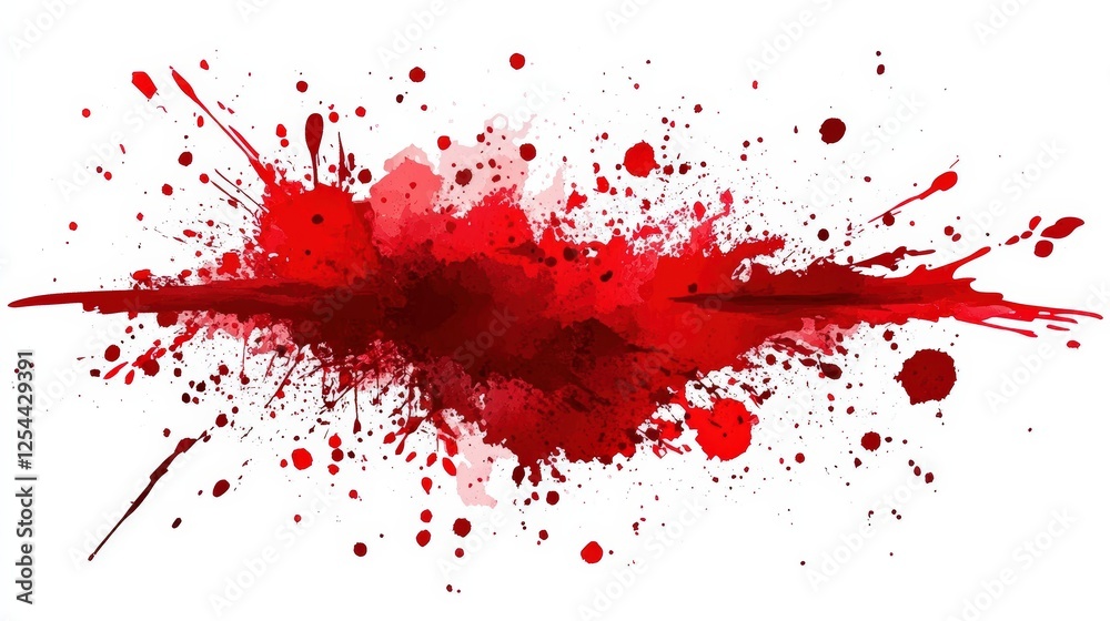 Vibrant Red Paint Splatter on a Clean White Background for Artistic Expression and Creative Projects Vibrant Red Paint Splatter on a Clean White Background for Artistic Expression and Creative Projects