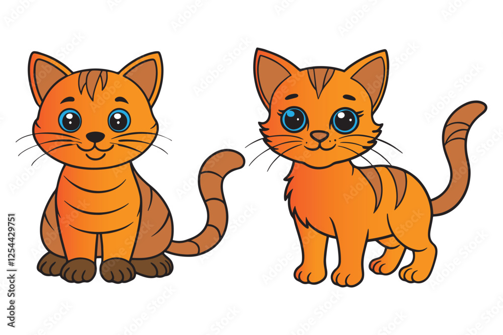 Fototapeta premium Cute cat vector illustration art