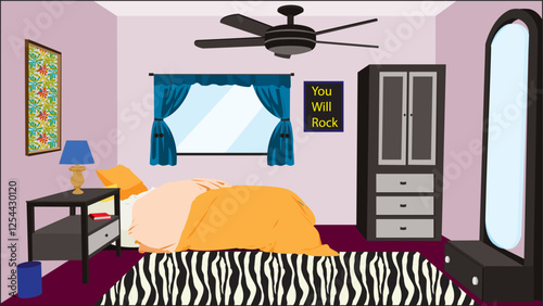 Luxury bedroom interior design vector