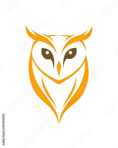 Stylized Orange Owl Logo Design Image photo