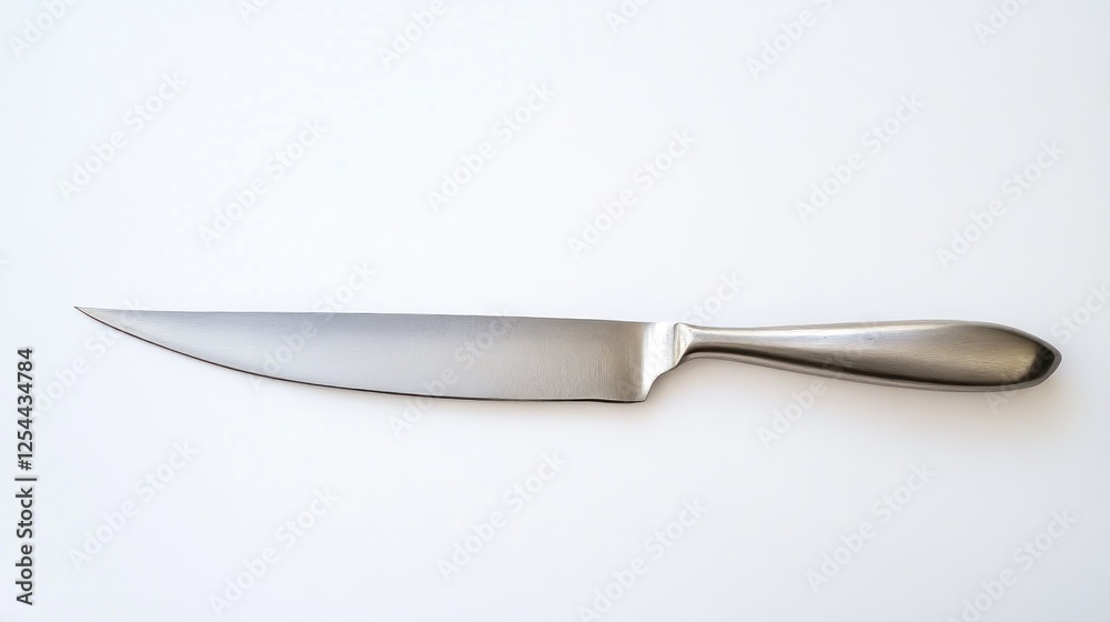 Fototapeta premium Stainless steel knife on white background