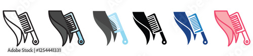 Hair Comb multi-style color icon, mini or small illustration, use for UI, UX, app and web development, digital or print. for health, beauty, personal care, body treatment.