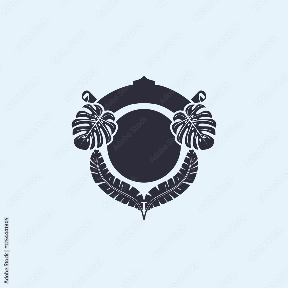 Obraz premium tropical leave frame decoration art vector