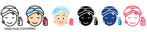Skin Toner multi-style color icon, mini or small illustration, use for UI, UX, app and web development, digital or print. for health, beauty, personal care, body treatment.