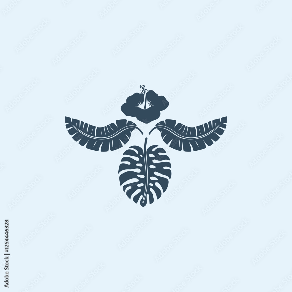 Obraz premium tropical leave frame art vector