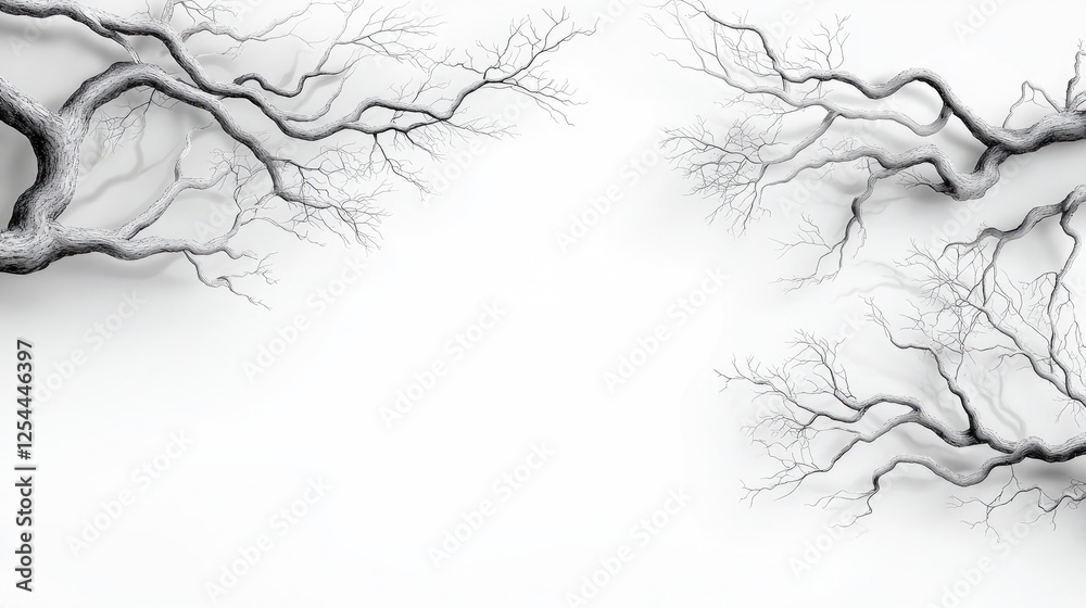 Obraz premium Abstract Branches on White Background. Possible Use Decorative Element