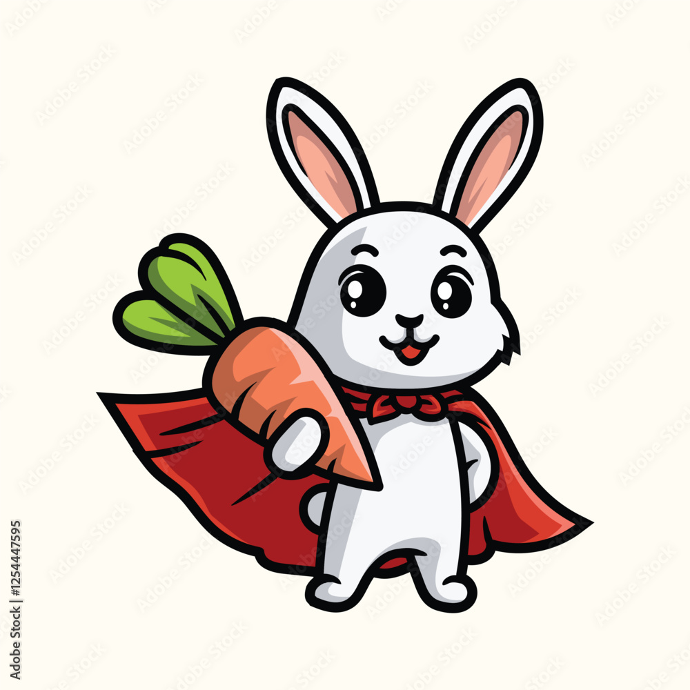 Cute Bunny Rabbit Superhero Mascot Cute Bunny Rabbit Superhero Mascot