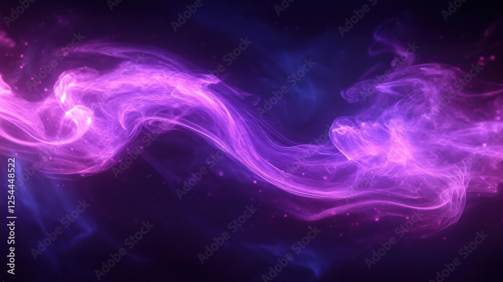 Two Purple Waves of Smoke Swirl Around Each Other in a Beautiful Display of Light and Color Creating a Dynamic Fluid Movement Effect Two Purple Waves of Smoke Swirl Around Each Other in a Beautiful Display of Light and Color Creating a Dynamic Fluid Movement Effect