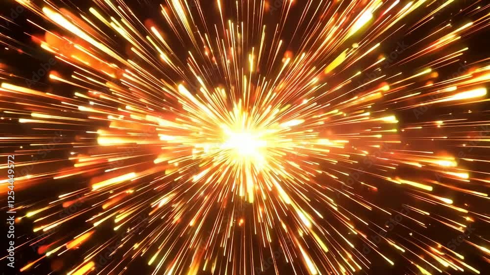 Bright Explosion of Sparks and Light Rays in Dark Background Bright Explosion of Sparks and Light Rays in Dark Background