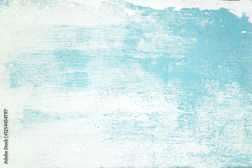 Fototapeta Naklejka Na Ścianę i Meble -  Vintage beach wood background - Old weathered wooden plank painted in turquoise or blue sea color...