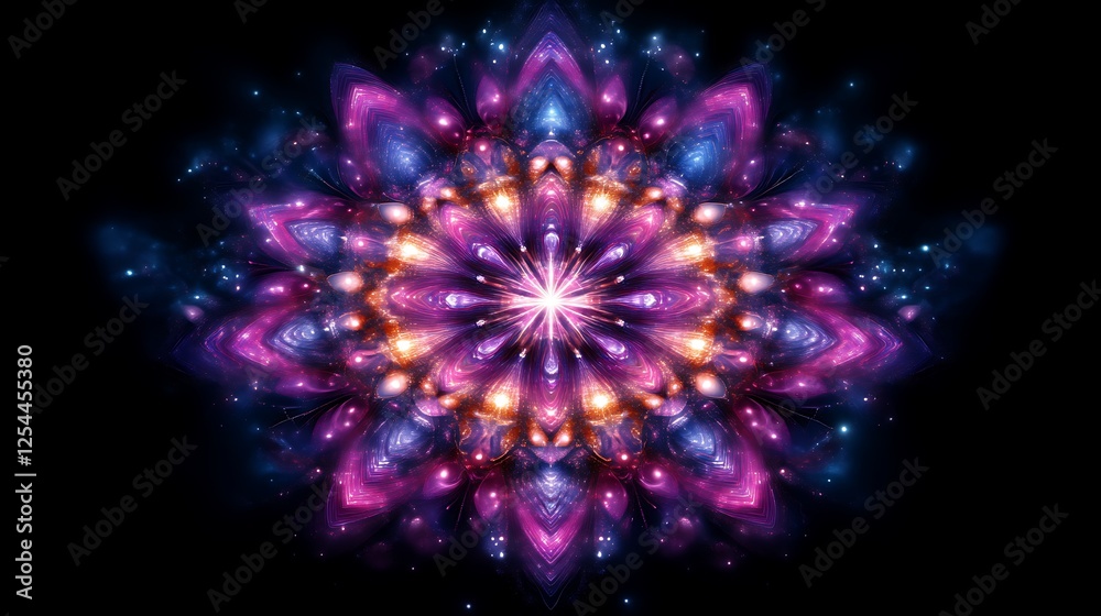 A vibrant cosmic flower fractal art design