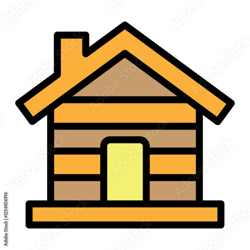 Cabin Vector Filled Icon Design