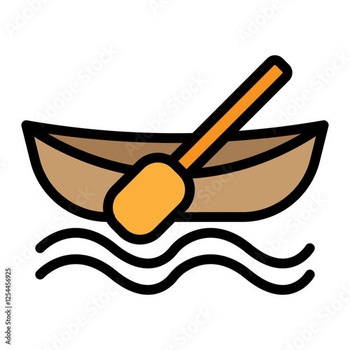 Canoe Vector Filled Icon Design