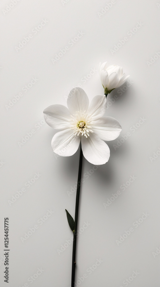 White Tiny Flowers with Stems Neatly Placed on a White Surface for an Elegant and Peaceful Arrangement Floral Botanical Wallpaper Background White Tiny Flowers with Stems Neatly Placed on a White Surface for an Elegant and Peaceful Arrangement Floral Botanical Wallpaper Background