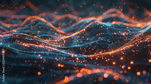 Neural network nodes expanding and contracting in a symphony of digital activity
