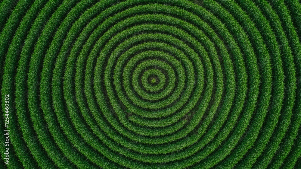 Green Circular Patterns in Nature, Symmetrical Design of Plants