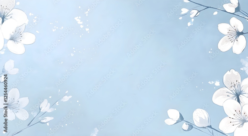 spring border background with white blossom copy space. spring border background with white blossom copy space.