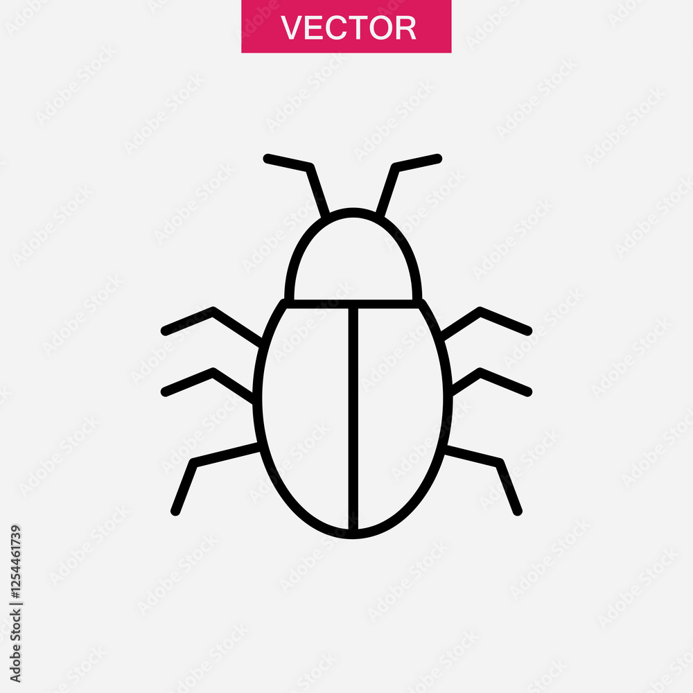 Insects, bug icon, vector flat black simple linear illustration for web and app..eps Insects, bug icon, vector flat black simple linear illustration for web and app..eps