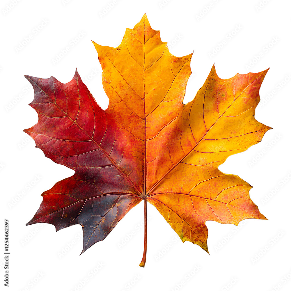 Obraz premium Autumn maple leaf isolated on transparent background
