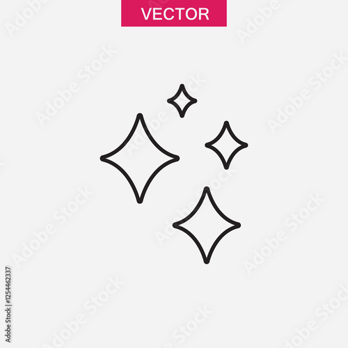 Sparkle, star icon. Vector flat black simple linear illustration for web and app..eps