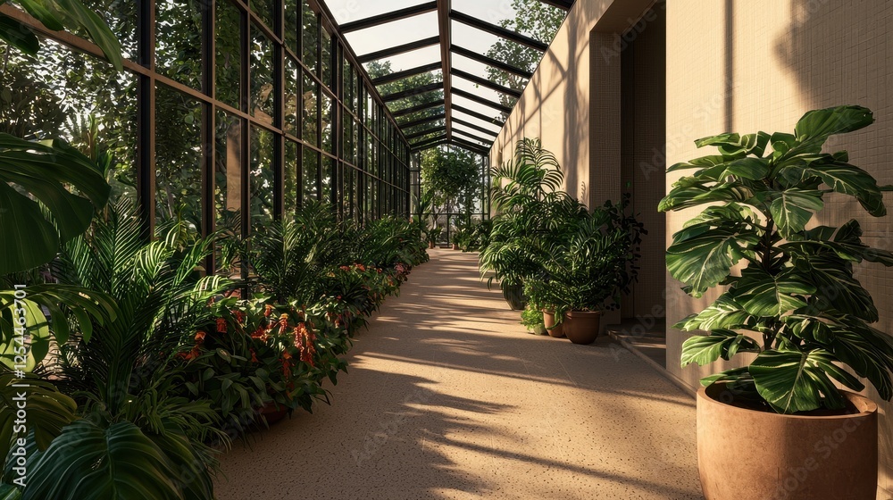 custom made wallpaper toronto digitalLush Indoor Garden Pathway Surrounded by Tropical Greenery