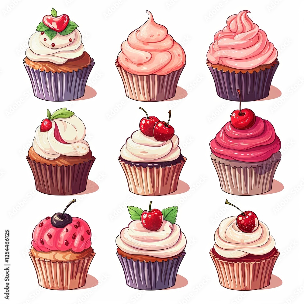 custom made wallpaper toronto digitalA delectable assortment of cupcakes, each adorned with vibrant frosting and delightful toppings. These treats are perfect for birthdays, weddings, or any special occasion where sweetness is desired.