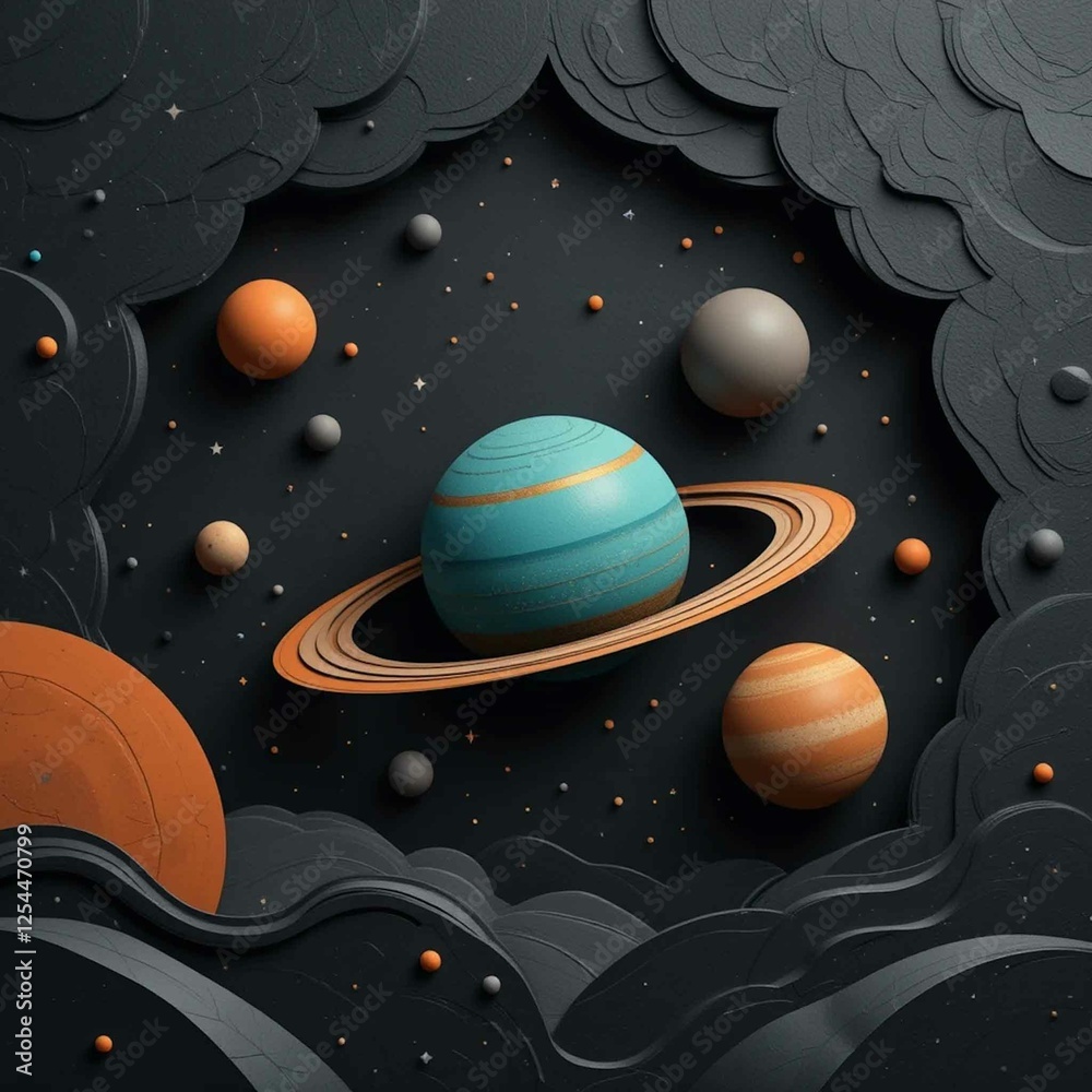 Naklejka premium planets in space