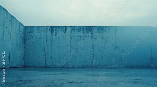 A serene, empty concrete space under a cloudy sky, evoking solitude and contemplation