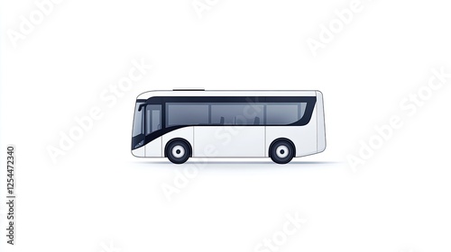 Modern city bus illustration in side view, showcasing sleek design against a minimal background