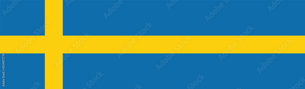 Flag of Sweden. Sweden flag long banner digital vector illustration Flag of Sweden. Sweden flag long banner digital vector illustration