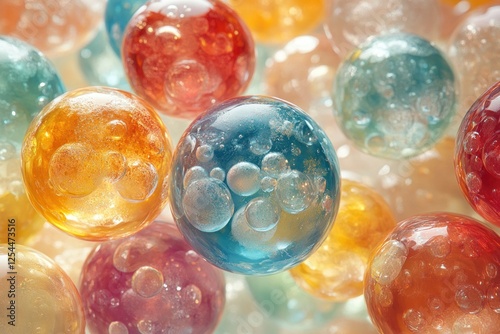 Colorful translucent spheres background texture
