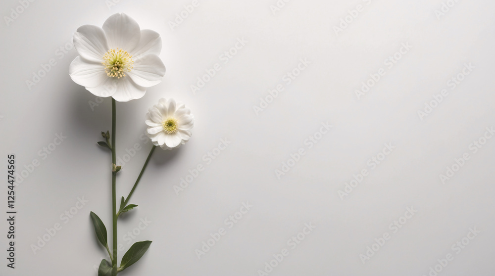 Soft White Blossoms with Stems Neatly Laid on a Clean White Surface for a Peaceful and Elegant Aesthetic Floral Botanical Wallpaper Background Soft White Blossoms with Stems Neatly Laid on a Clean White Surface for a Peaceful and Elegant Aesthetic Floral Botanical Wallpaper Background