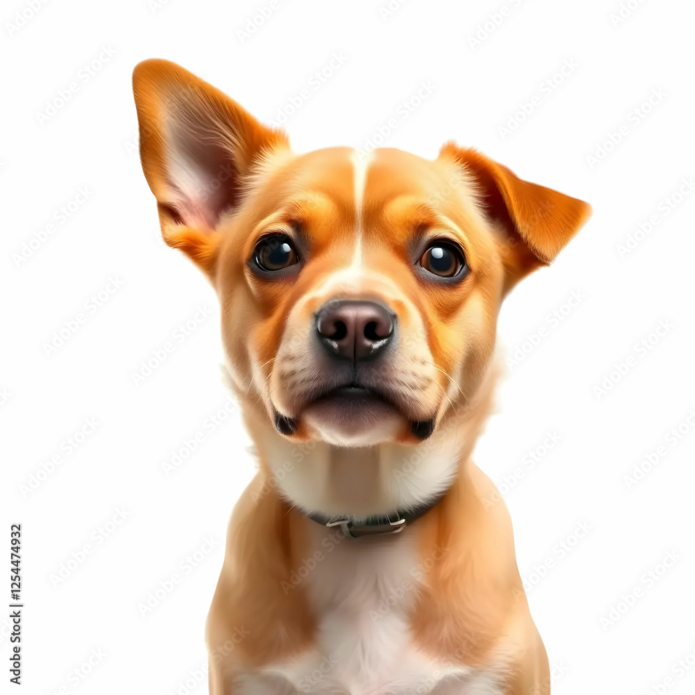 a cute dog isolated on the white background a cute dog isolated on the white background