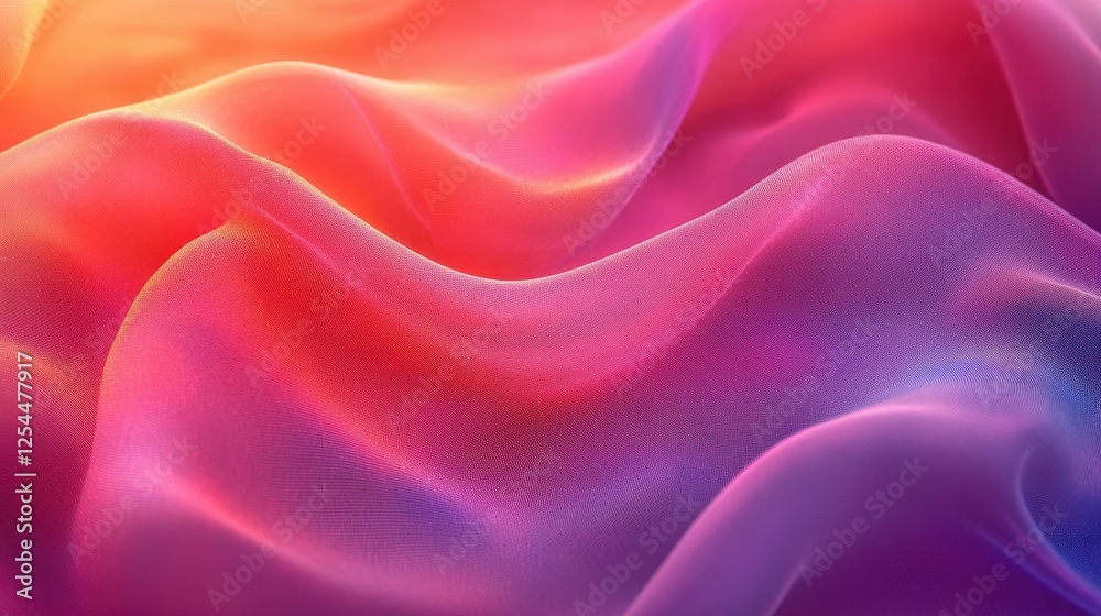 Fototapeta premium Colorful fabric waves, abstract background, design texture