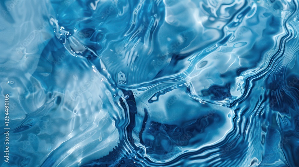Abstract illustration blue water wave with swirl pattern texture background. AI generated image Abstract illustration blue water wave with swirl pattern texture background. AI generated image