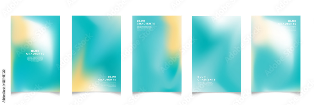 Fototapeta premium Abstract blur gradient background. Collection. Abstract liquid background. Vibrant color blend. Blurred fluid colors. Gradient mesh. Modern design template for posters, ad banners, brochures ,web.