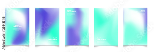 Abstract blur gradient background. Collection. Abstract liquid background. Vibrant color blend. Blurred fluid colors. Gradient mesh. Modern design template for posters, ad banners, brochures ,web.