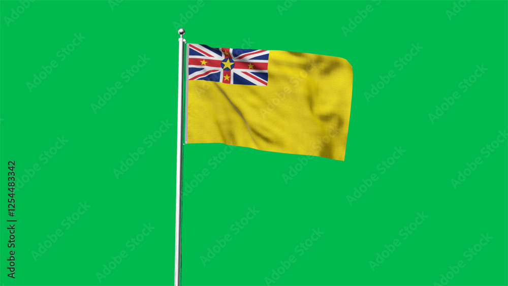 Fototapeta premium High detailed flag of Niue. National Niue flag. Oceania. 3D illustration.