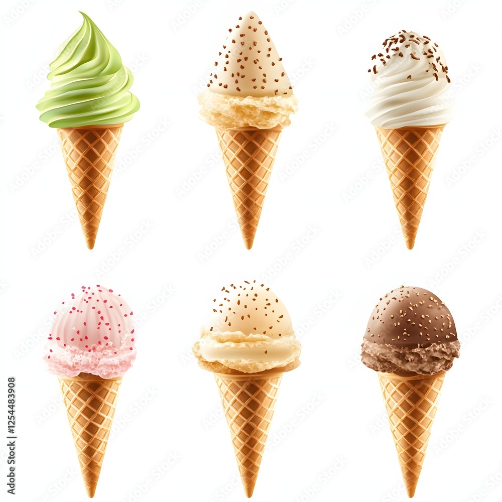 set of ice cream set of ice cream