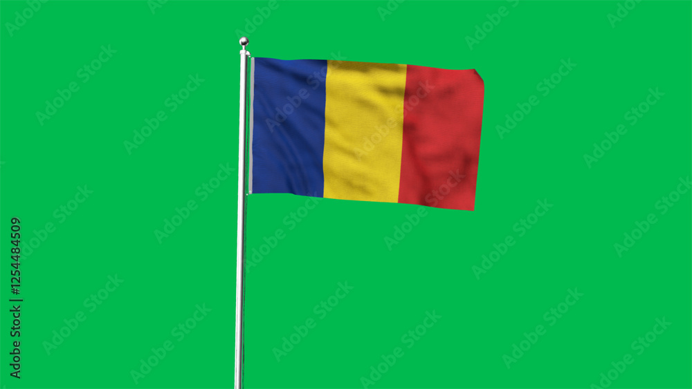 Fototapeta premium High detailed flag of Romania. National Romania flag. Europe. 3D illustration.
