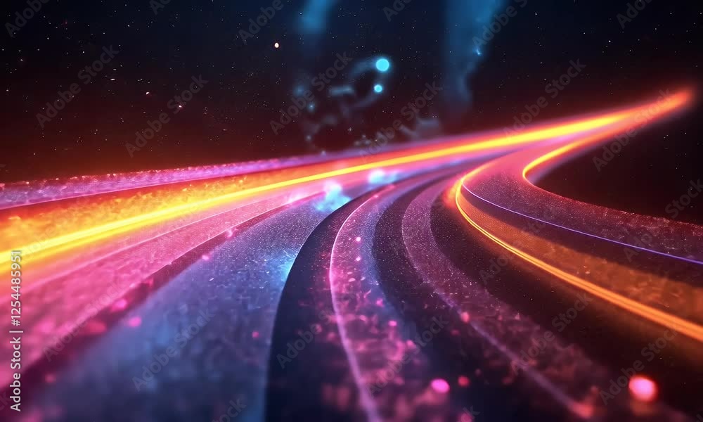 Abstract vibrant glowing space trails Abstract vibrant glowing space trails