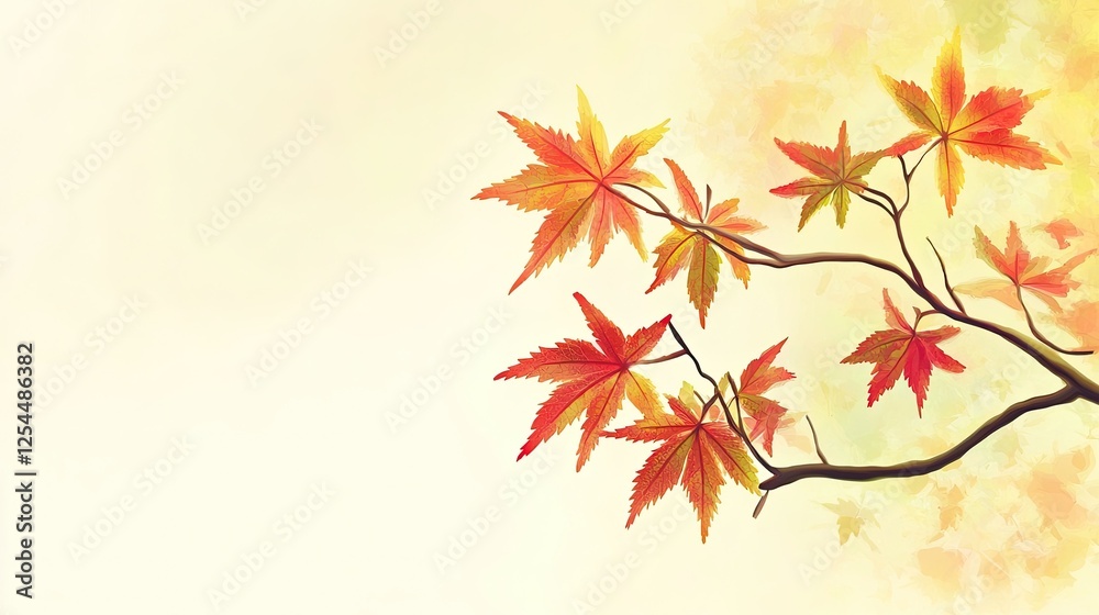Colorful autumn maple leaves on a tree branch, golden autumn foliage Colorful autumn maple leaves on a tree branch, golden autumn foliage