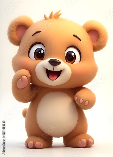 Adorable 3D Cartoon Bear – A Cute and Playful Character