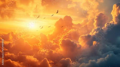 Golden Hour Above the Clouds: A Celestial Sunset