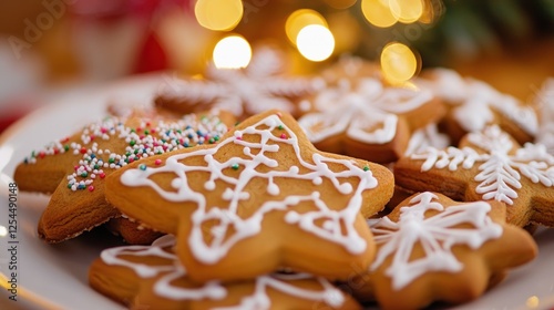 A Festive Plate of Christmas Gingerbread Cookies