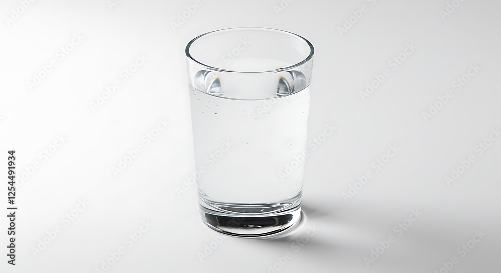 Glass of Refreshing Water on White Background for Hydration Concept Glass of Refreshing Water on White Background for Hydration Concept